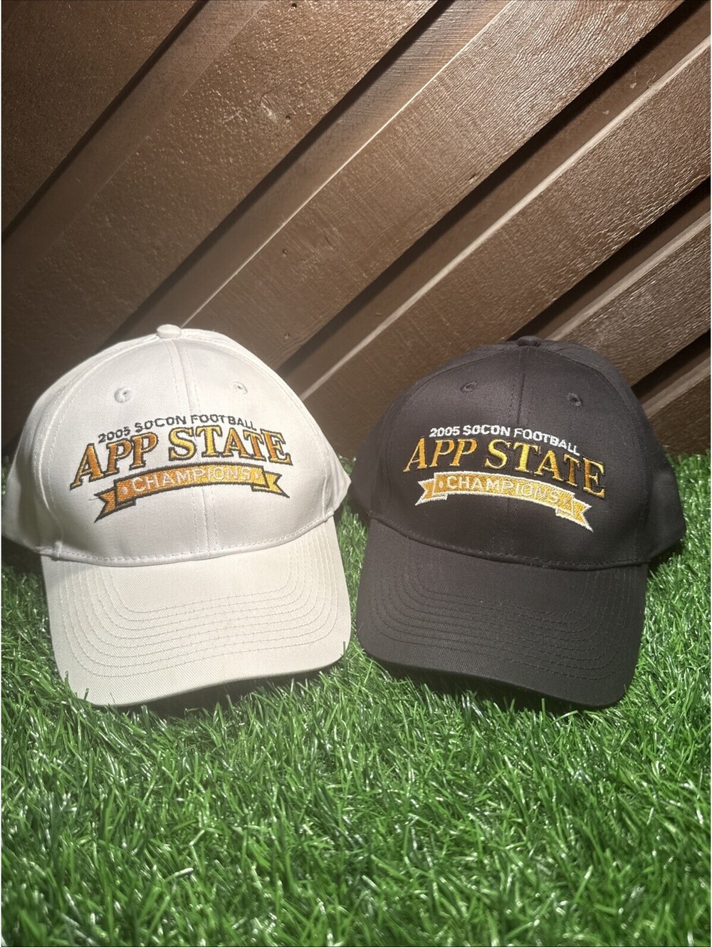 Set Of 2 2005 Scon Football App State Champions StrapBack Hats NWOT